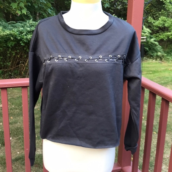 Enough about me Size M cropped fleece line top - Picture 1 of 9